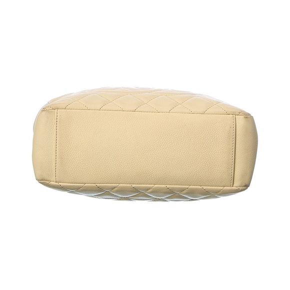 Chanel Beige Quilted Caviar Leather Cc Petite Shopping Tote (Authentic - Picture 3 of 5